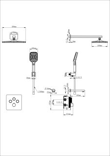 Душевой комплект Wonzon & Woghand WW-B4005-BG с термостатом брашированное золото